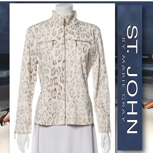 St. John Jackets & Blazers - ST. JOHN SPORT Leopard Print Jacket   |   Size P